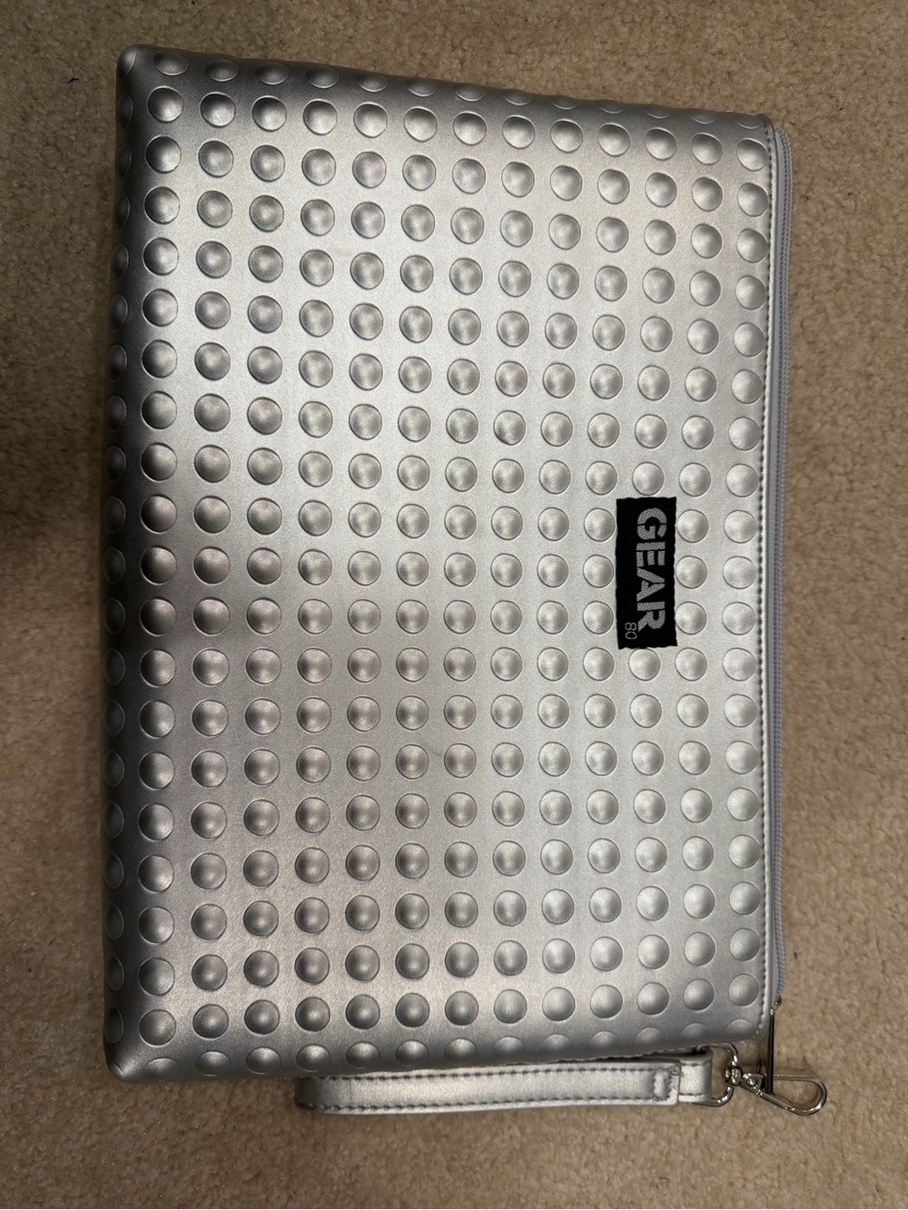 GEAR3 Silver Dot-Embossed Clutch